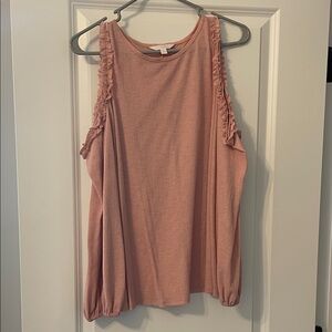 LC Lauren Conrad Ruffled Blush Tank Top